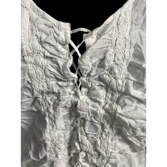 Venezia Lane Bryant Corset Top Blouse Lace Up 18W Renaissance Milkmaid Coquette - Picture 3 of 8